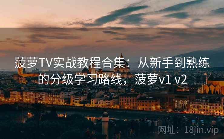 菠萝TV实战教程合集：从新手到熟练的分级学习路线，菠萝v1 v2