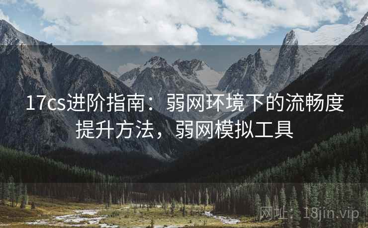 17cs进阶指南：弱网环境下的流畅度提升方法，弱网模拟工具