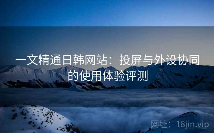一文精通日韩网站：投屏与外设协同的使用体验评测