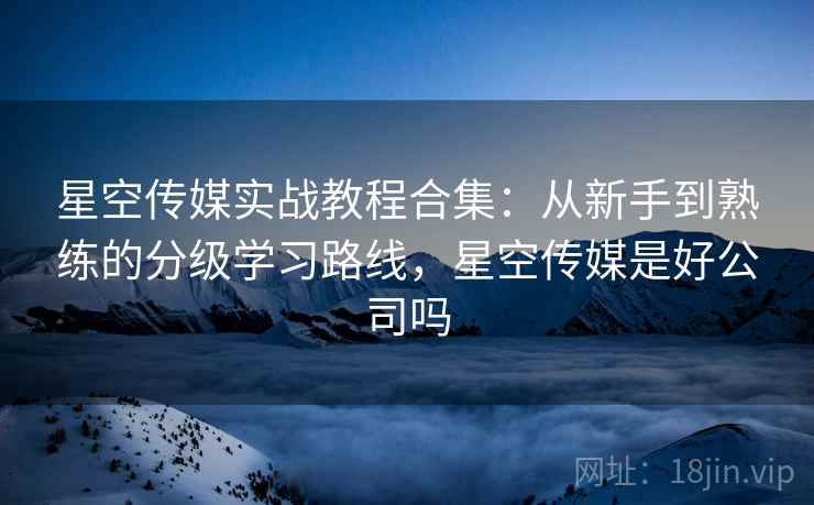 星空传媒实战教程合集：从新手到熟练的分级学习路线，星空传媒是好公司吗