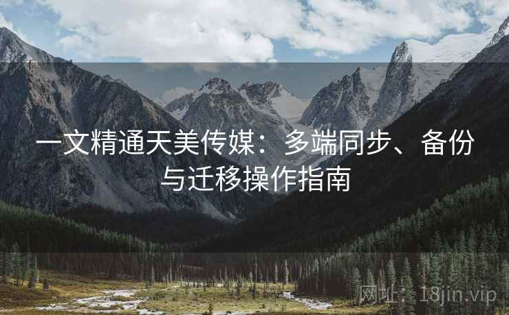 一文精通天美传媒：多端同步、备份与迁移操作指南
