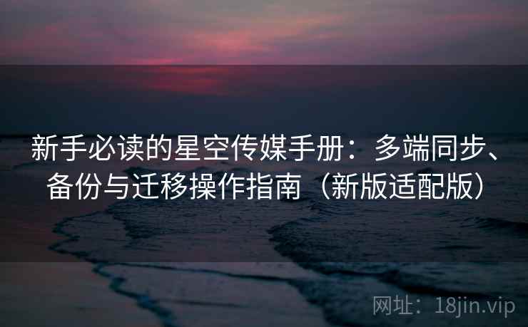 新手必读的星空传媒手册：多端同步、备份与迁移操作指南（新版适配版）